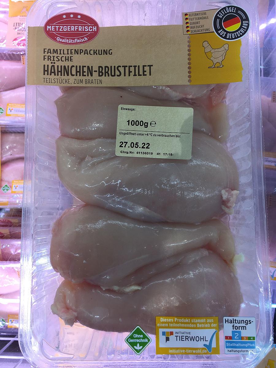 Familien-Packung von Frische Eigenmarke Lidl Schummelmelder Hähnchen-Burstfilet Teilstücke Metzgerfrisch DE |